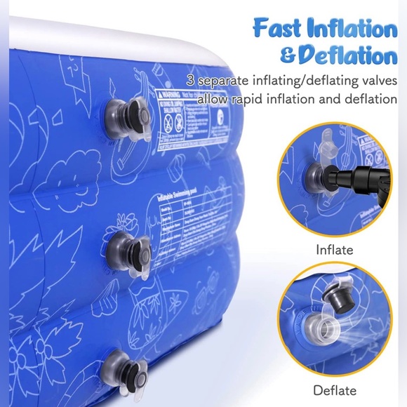 120" X 72" X 22" Inflatable Swimming Pool~Family Size~Brand New in Box - Picture 3 of 13